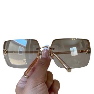 Authentic Chanel Crystal Rimless 4092-B Sunglasses